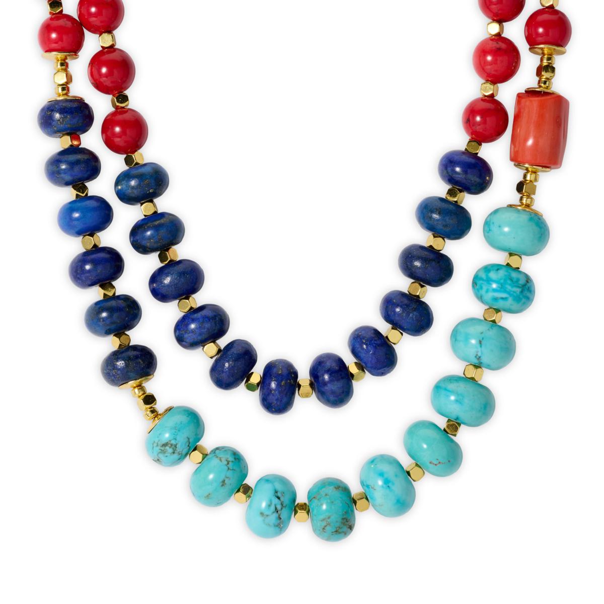 GemHues Santorini Two-Strand Multigemstone Beaded Necklace | HSN