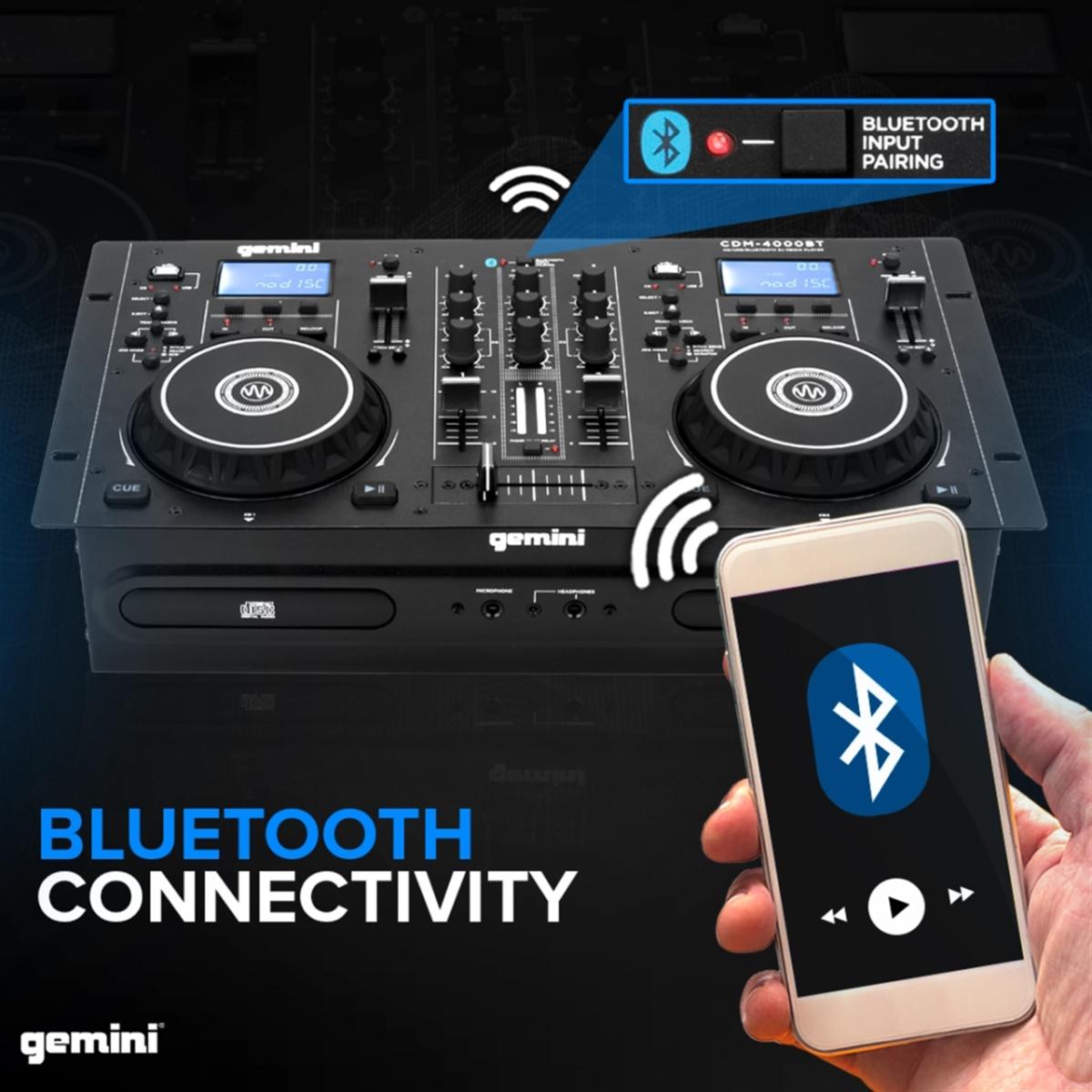 Gemini CDM-4000BT Dual CD USB Media Player with Bluetooth and