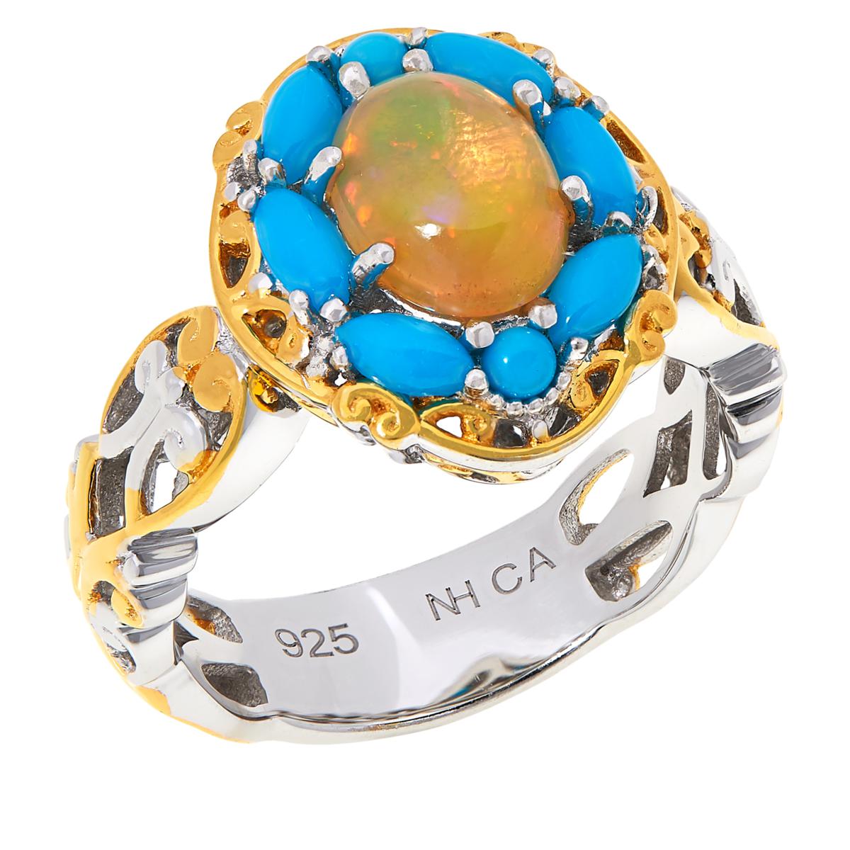 Gems by Michael Sleeping Beauty Turquoise and Opal Oval Ring