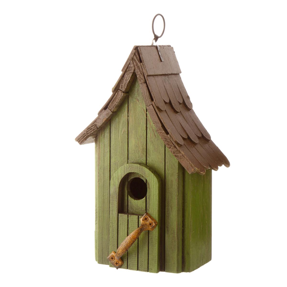 Glitzhome 11.75" Distressed Wood Cottage Decorative Outdoor Birdhouse