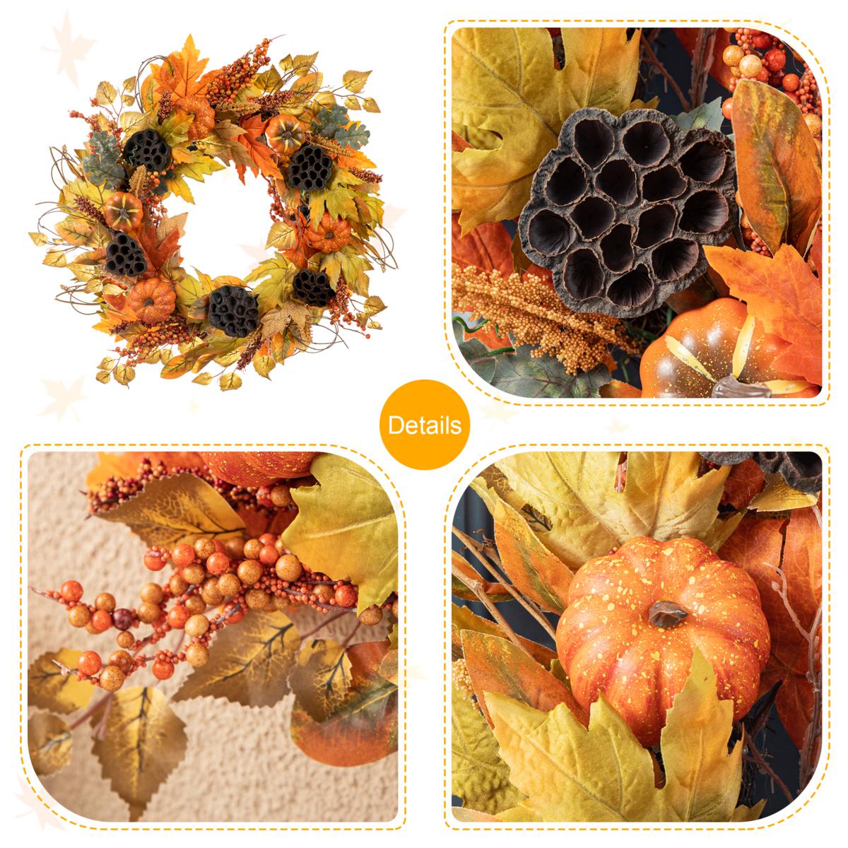 Fall Wreath Bucilla Felt Home Decor Kit 86831, Pumpkin, Acorns, Oak Leaves  