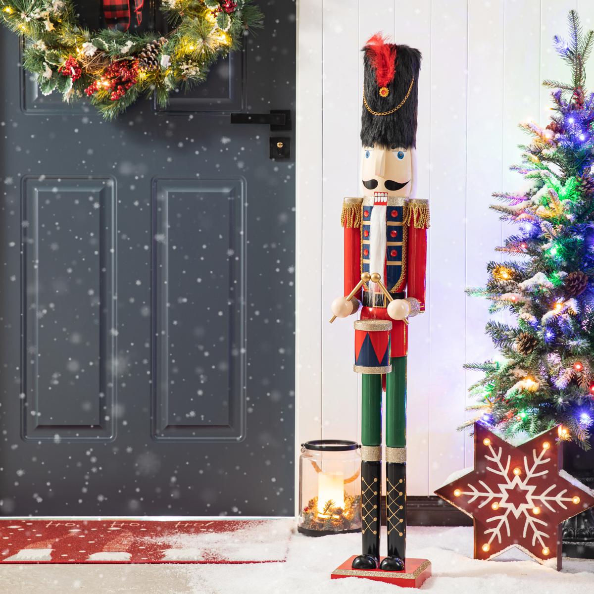 Glitzhome 42H Wooden Christmas Soldier Nutcracker