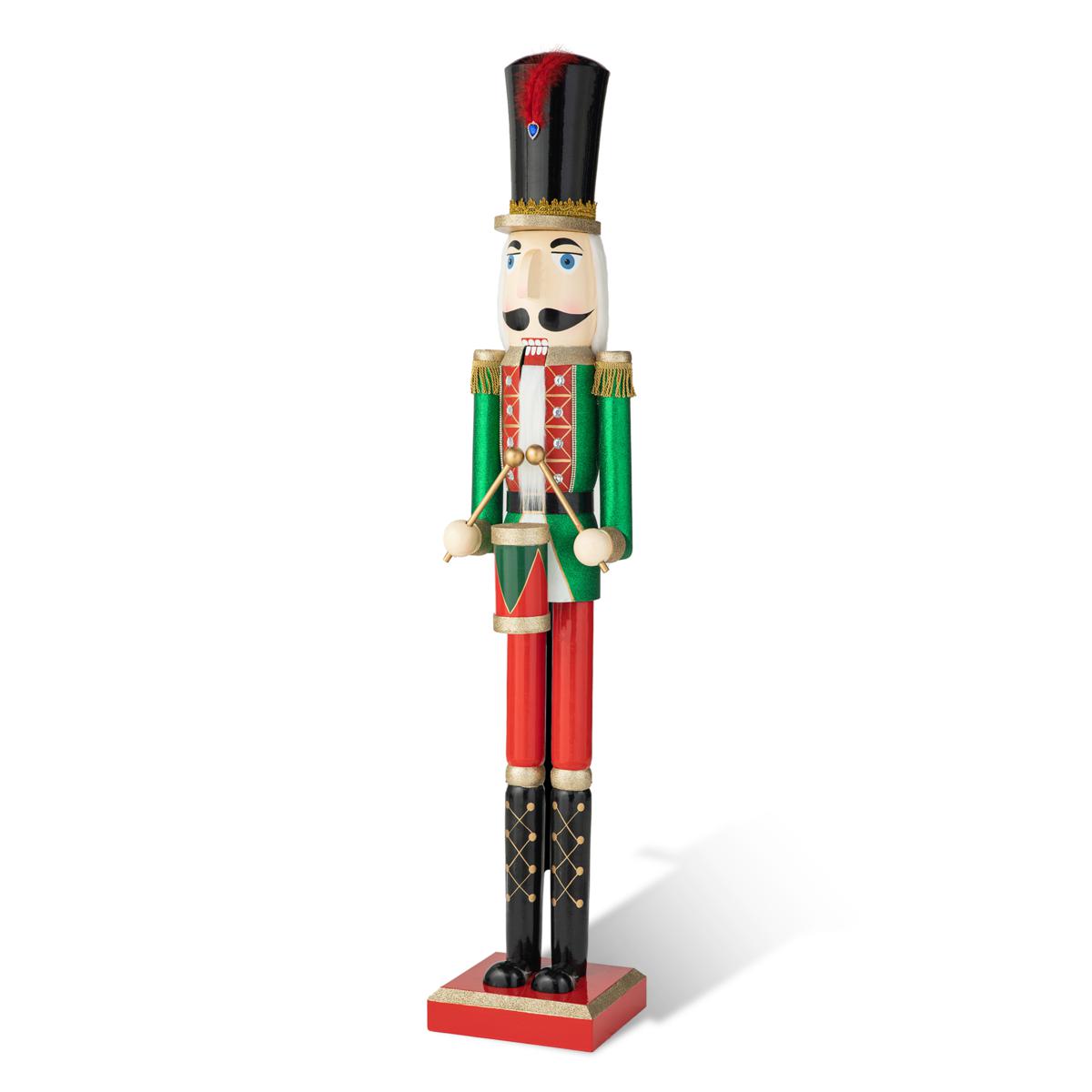 Glitzhome 54in. H Wooden Christmas Glitter Soldier Nutcracker 