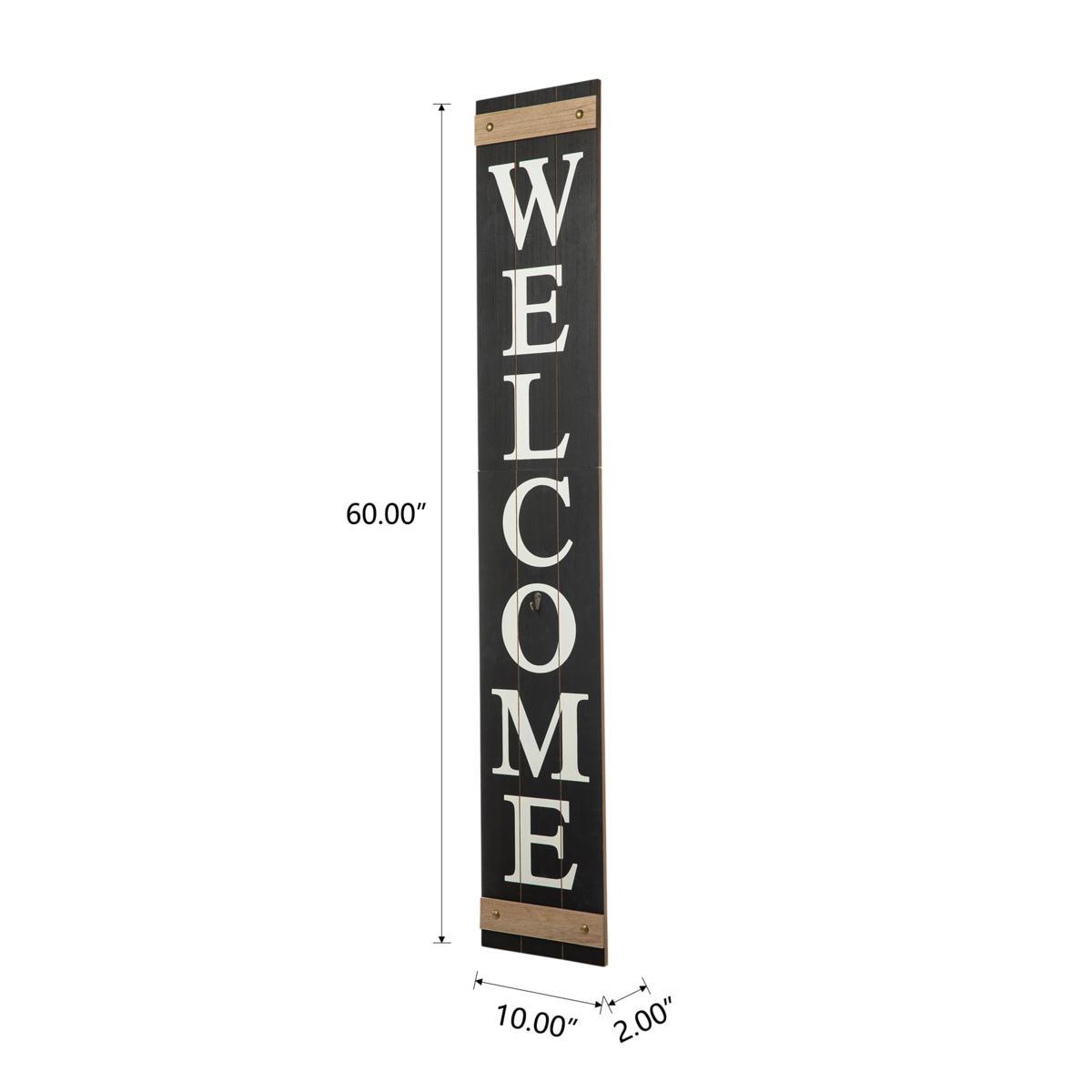 Glitzhome 60" Wooden Welcome Porch Sign w/4 Interchangeable Wreaths - 20794256 | HSN