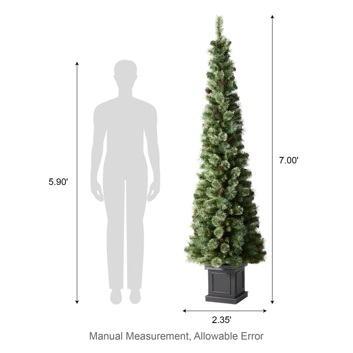 Glitzhome 7' Green Pine Porch Christmas Tree with 200 Lights | HSN