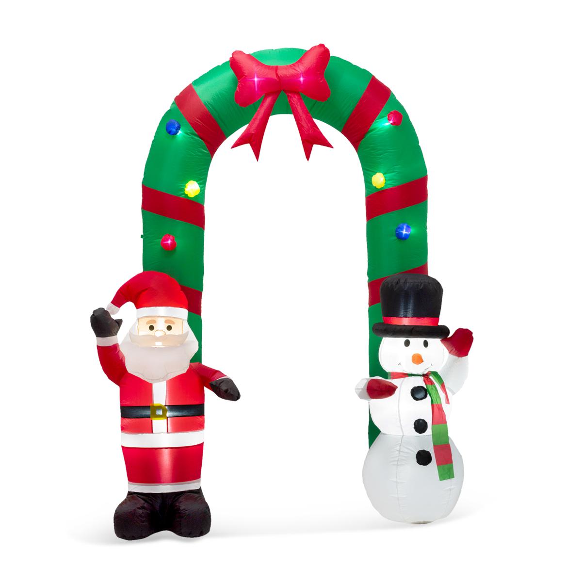 Glitzhome 8' Inflatable Santa Snowman Gate Arch - 22187812 | HSN