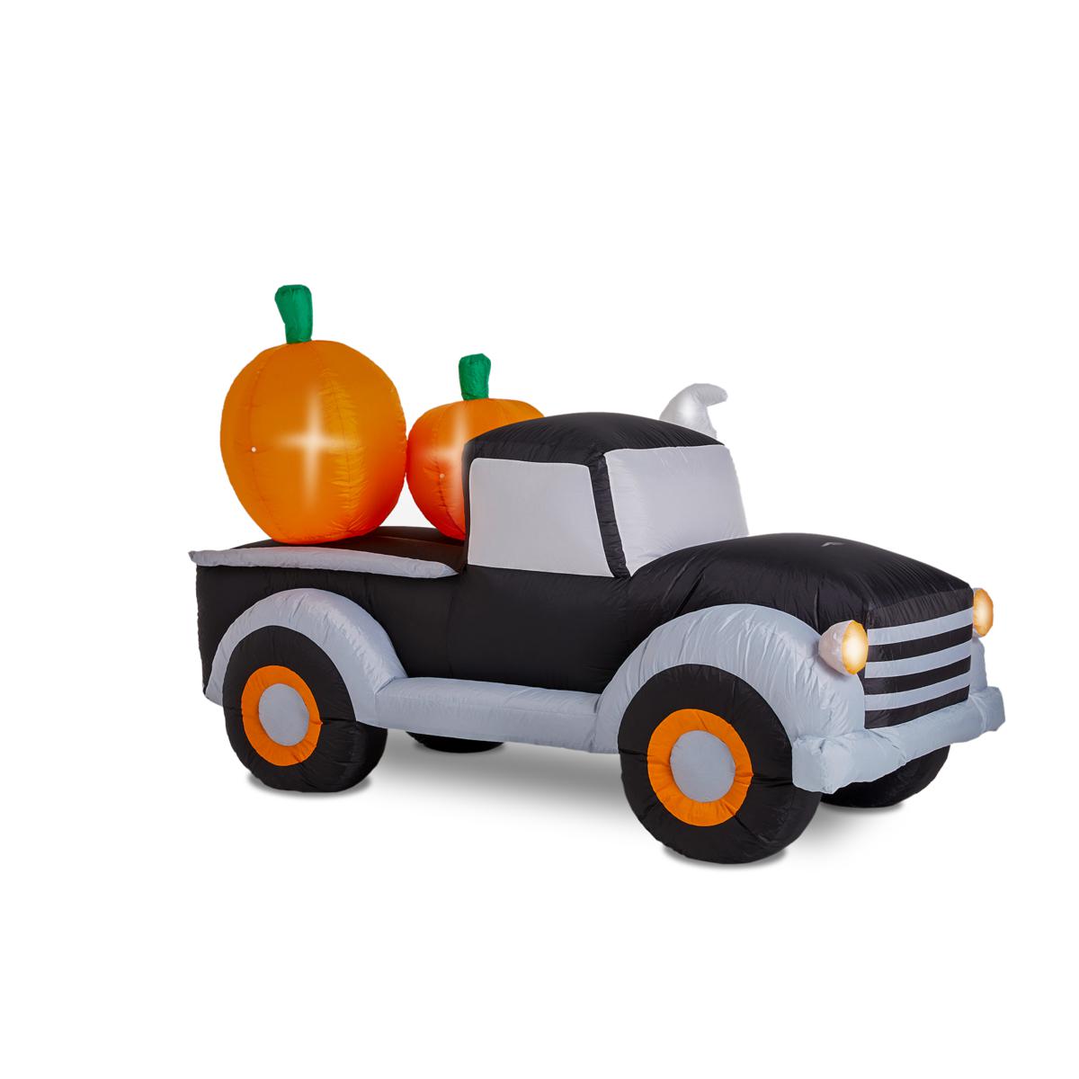 Glitzhome 8FT Lighted Inflatable Truck with Jack-O-Lantern Pumpkins -  20648795