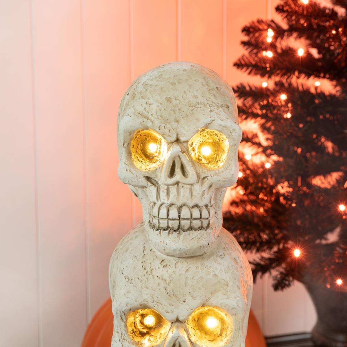 Illuminated shops halloween skull decor