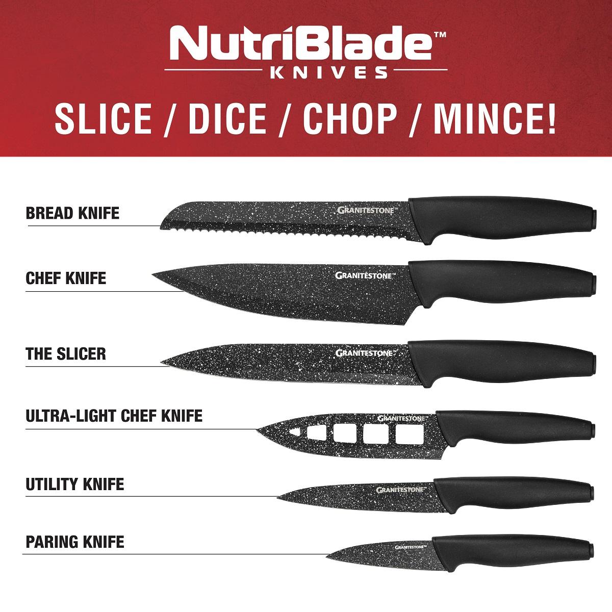 Granitestone Nutriblade Professional Chef Kitchen Knife Set - 6 Piece -  20373058