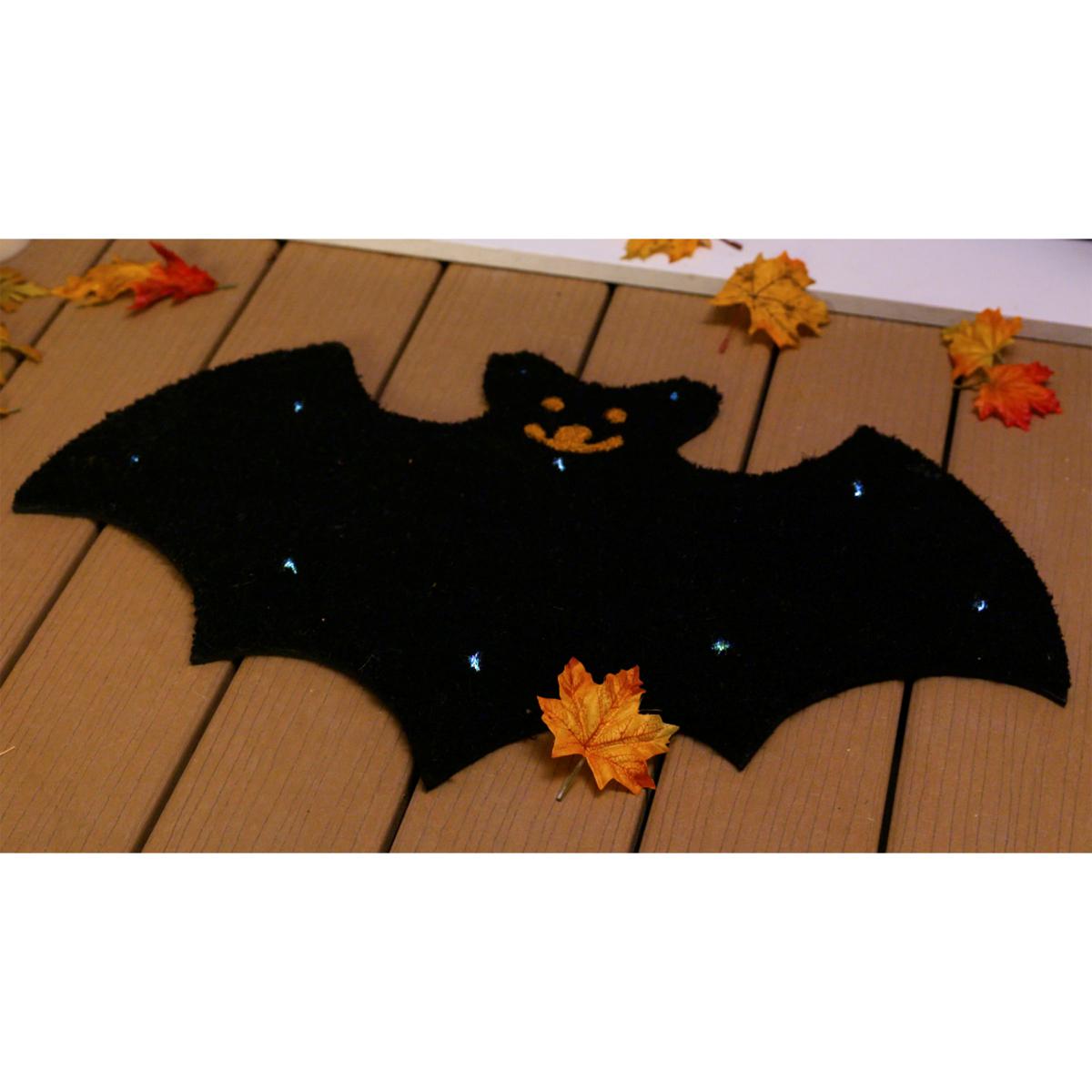 Harvest Lane LED Glitter Painted Fall Halloween Holiday Doormat | HSN, image size:1200x1200