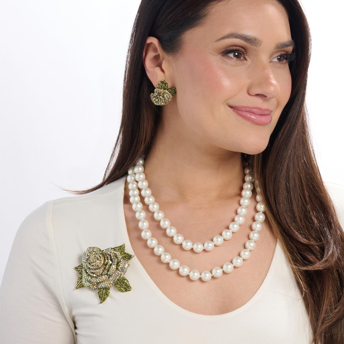 Nuovo Set Collana Orecchini Enhancer Topazio HEIDI DAUS $250 HEIDI DAUS