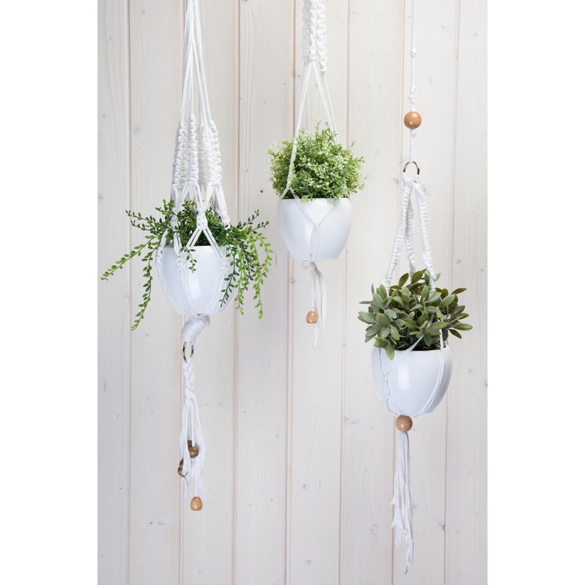 Hoooked Macrame Hanging Basket Kit with Zpagetti Yarn - Gray