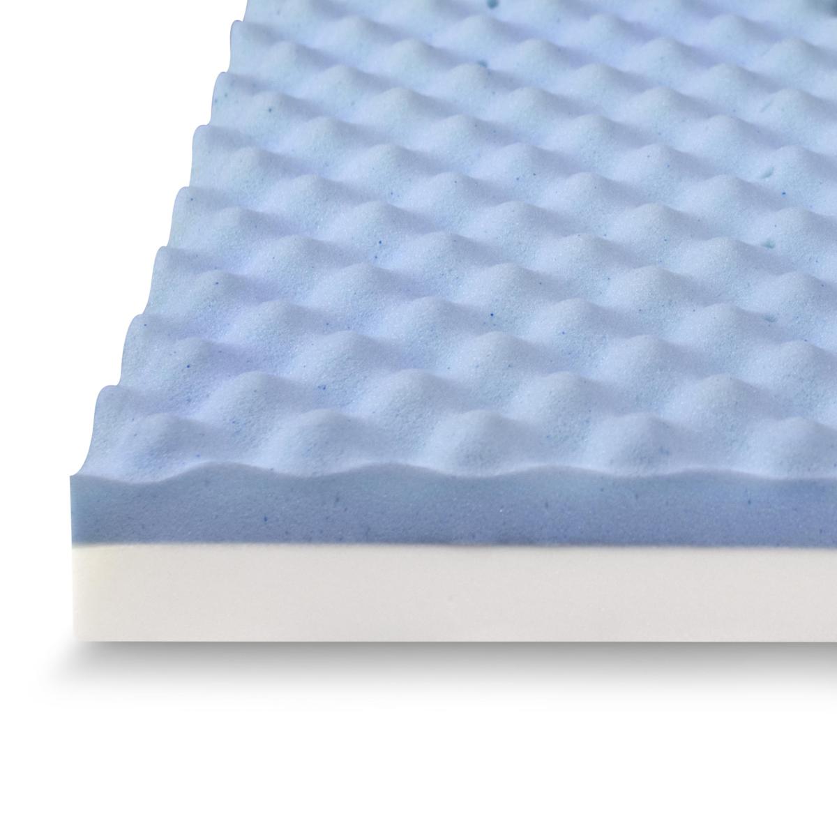 Sleep Philosophy 3-Inch Gel Memory Foam Mattress Topper, Blue, Full