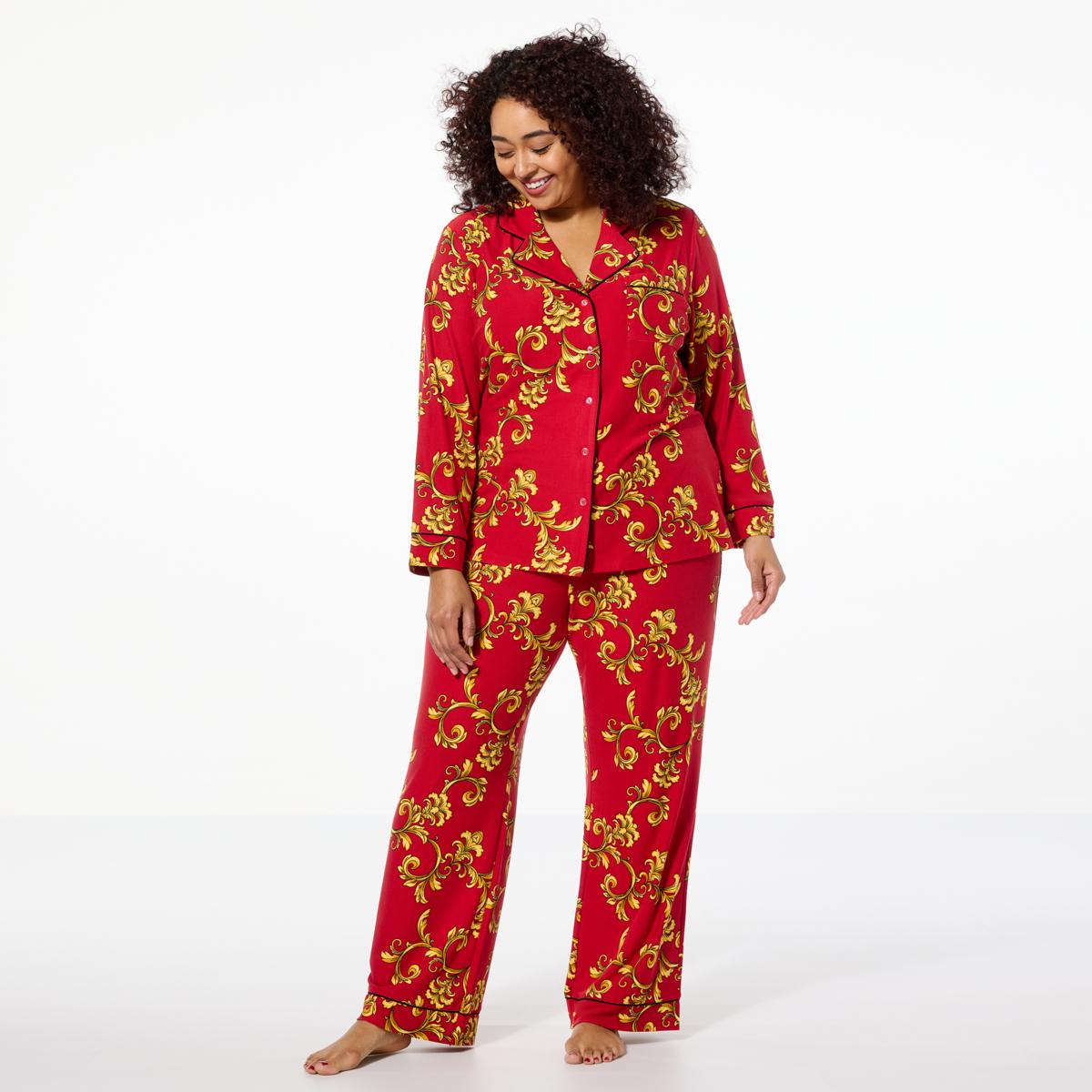 IMAN Global Chic 2piece Buttery Soft Knit Pajama Set 23285095 HSN