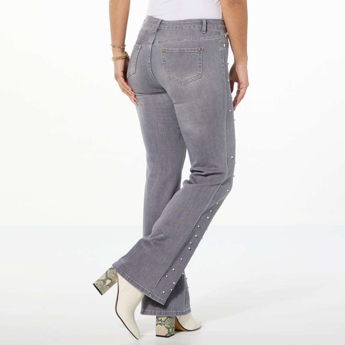 IMAN Global Chic Embellished Denim Bootcut Jean - 23307913 | HSN