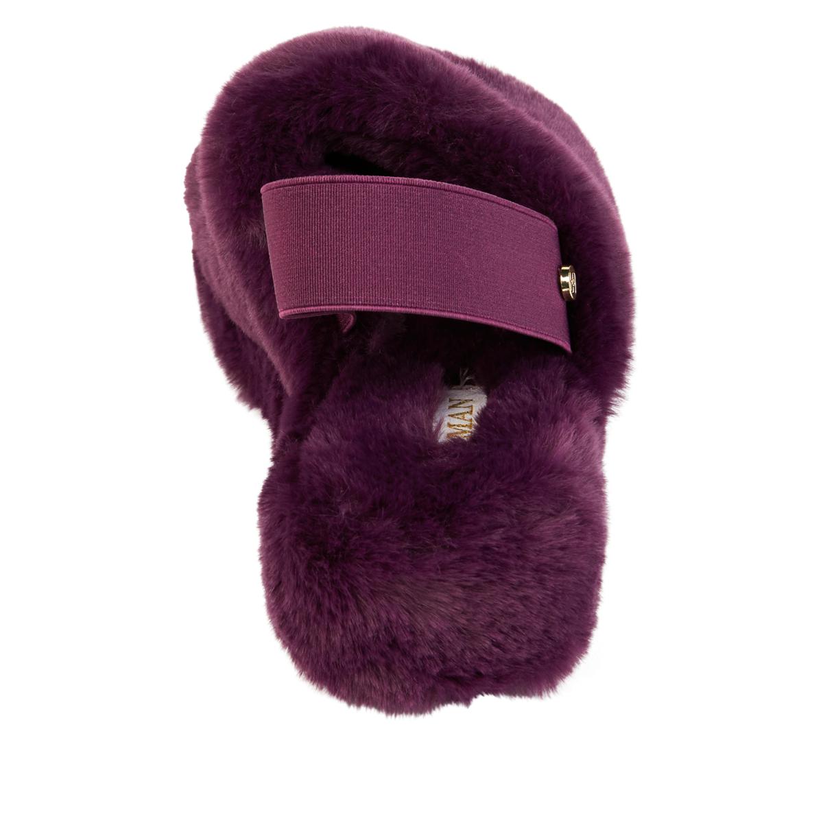 Mauve faux best sale fur nahla slipper