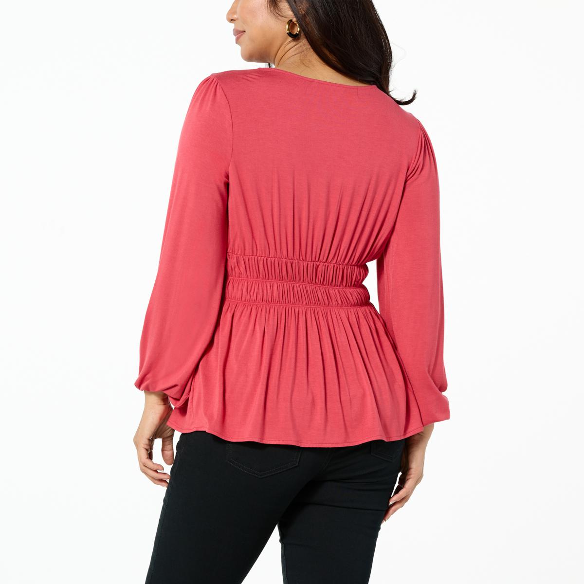 IMAN Global Chic Knit Peplum Top - 20679606