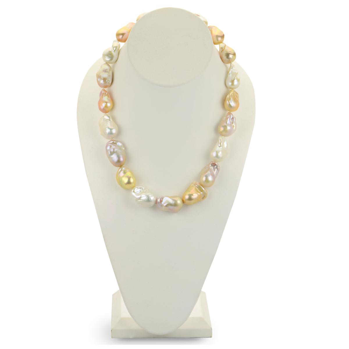 20 Multi Color Freshwater Pearl necklace w/ 14K Clasp