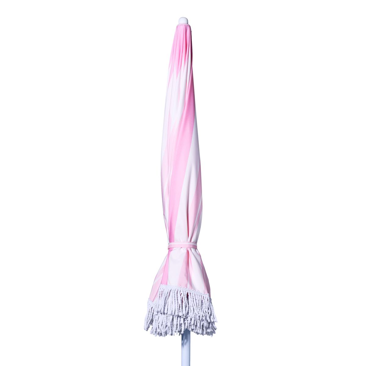 【美品】Umbrella Company #24 Improvements 6.5' Fringe Umbrella with Base - 23475229 | HSN