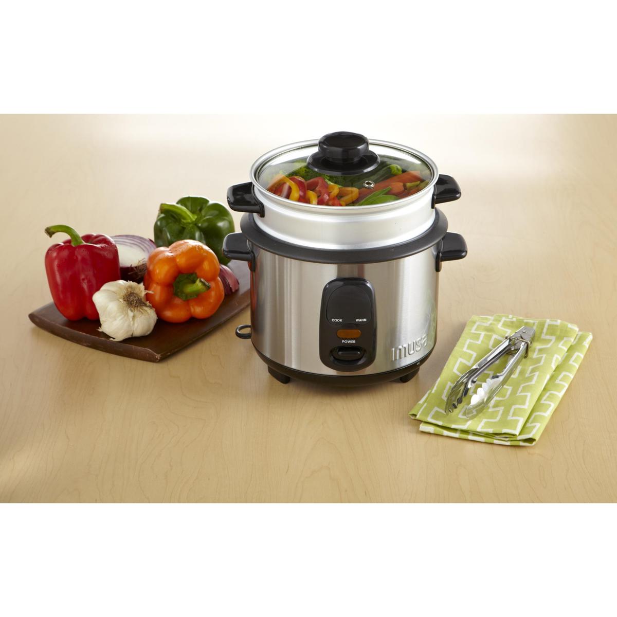 IMUSA GAU-00023 10-Cup Rice Cooker with Steam Tray