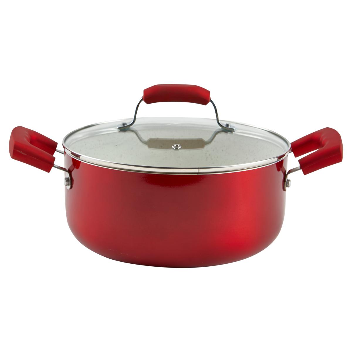 IMUSA IMU-25074 4.9-Qt. Ruby Red Dutch Oven with Glass Lid