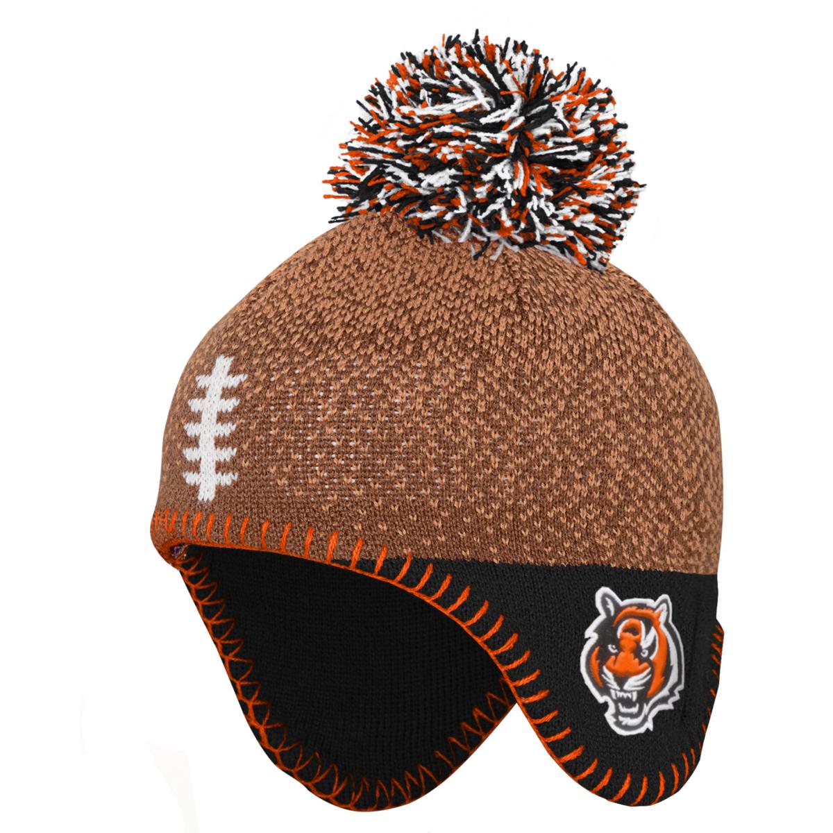 The Bengals NFL Beanie with Faux Fur Pom