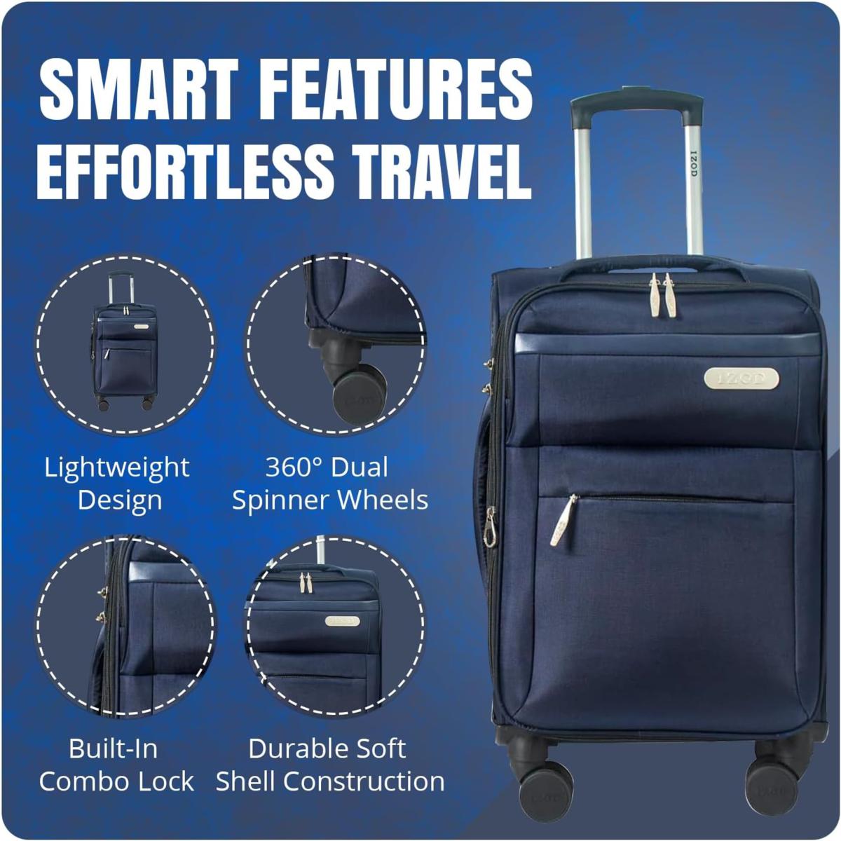 IZOD River 3pc Expandable Luggage Set with Lock | HSN
