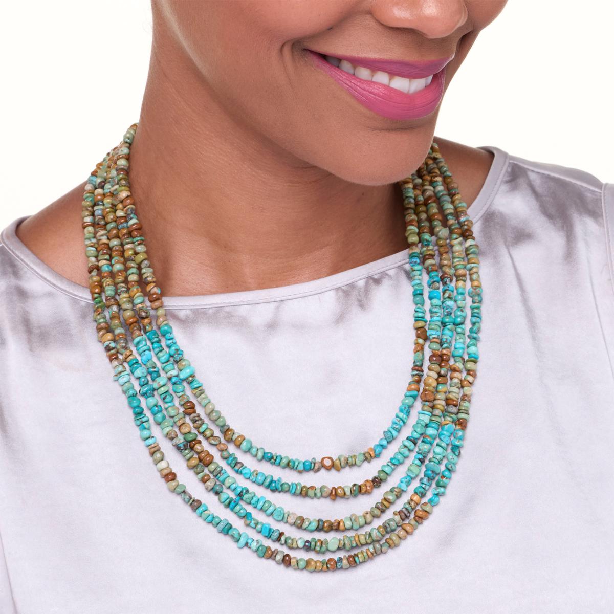 Jay King 5-Strand Spruce Mountain Turquoise Nugget 18