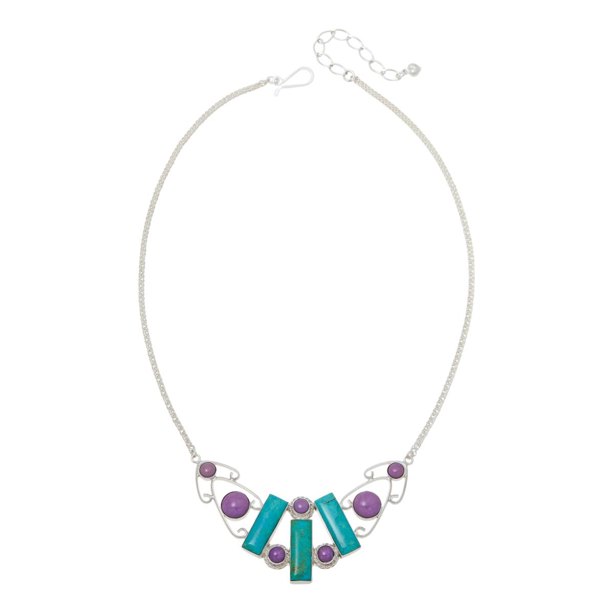 Jay King Gallery Collection Phosphosiderite & Turquoise Chain Necklace ...