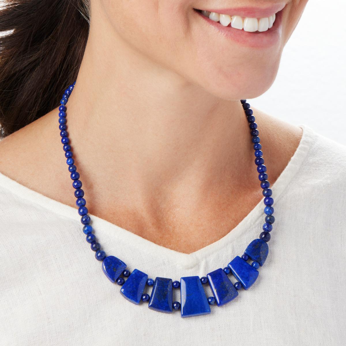 Jay King Mine Finds 925 Reversible cheapest Lapis & Turquoise Statement Necklace 18 inch