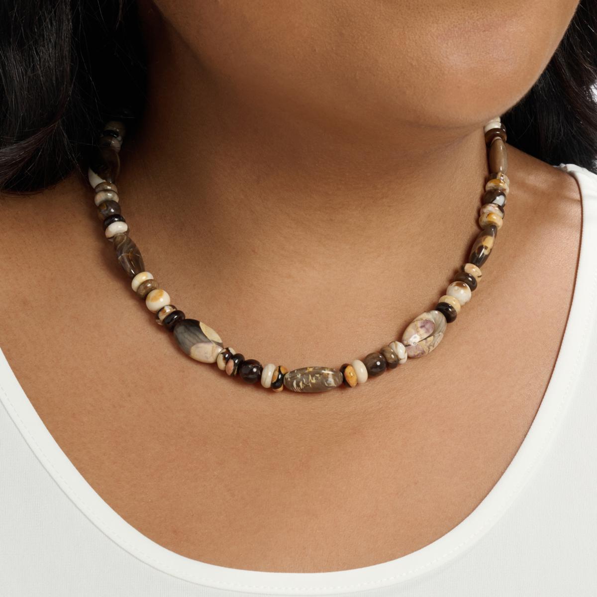 Jay King Multicolor Peanut Wood Stone Bead 18