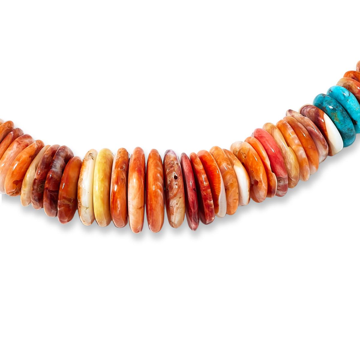 Jay King Orange Spiny Oyster Shell and Turquoise 18 Jay King Orange Spiny Oyster Shell and Turquoise 18