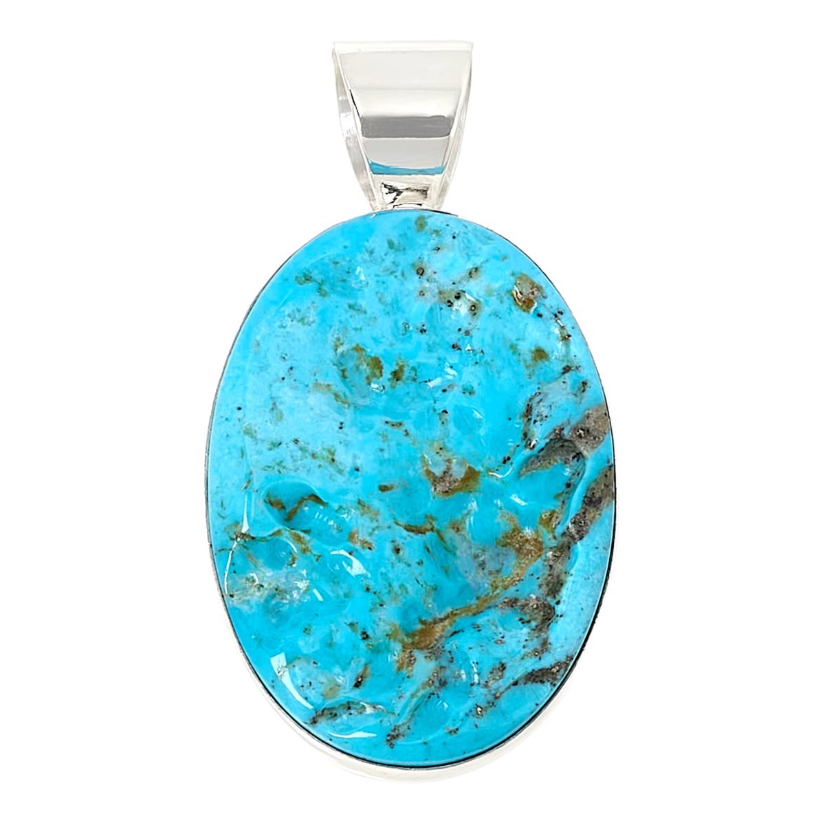 Jay King Peruvian Turquoise Doublet Sterling Silver Oval Pendant ...