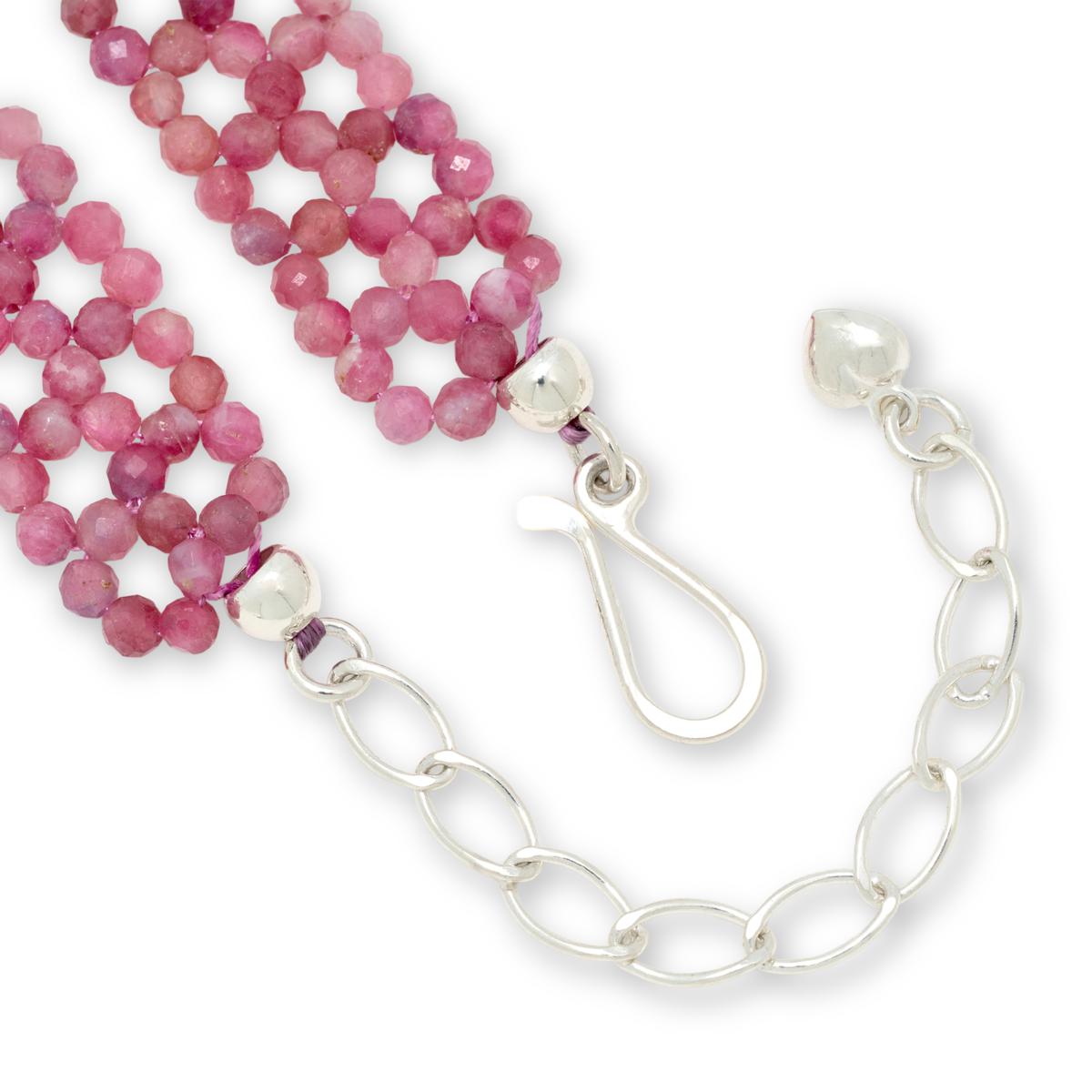 mnn♡ Jay King Pink Tourmaline Woven Bead Necklace | HSN