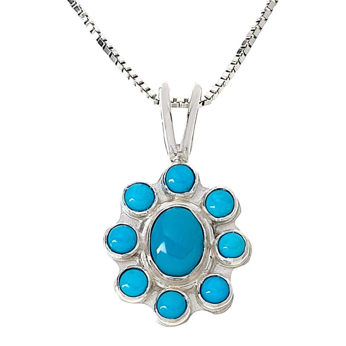 Jay King Sleeping Beauty Turquoise Oval Pendant with 18