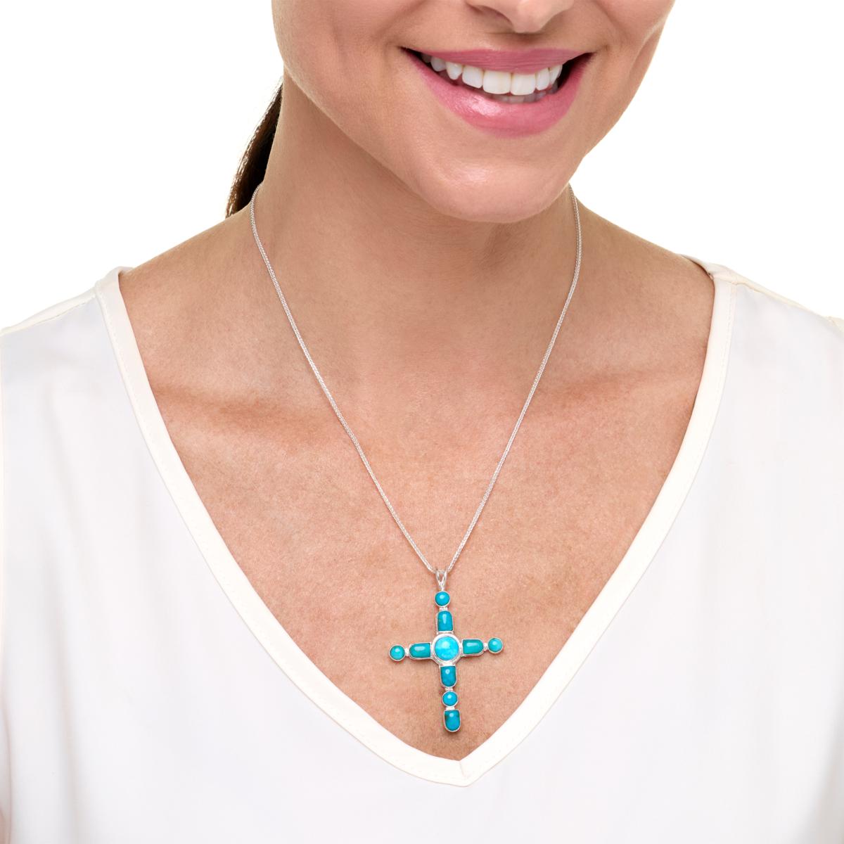 HENRYKA Collana Sole In Argento 925 Con Turchese – Ciondolo Simbolo Della Speranza, Catena 45 Cm, Regalo In Custodia