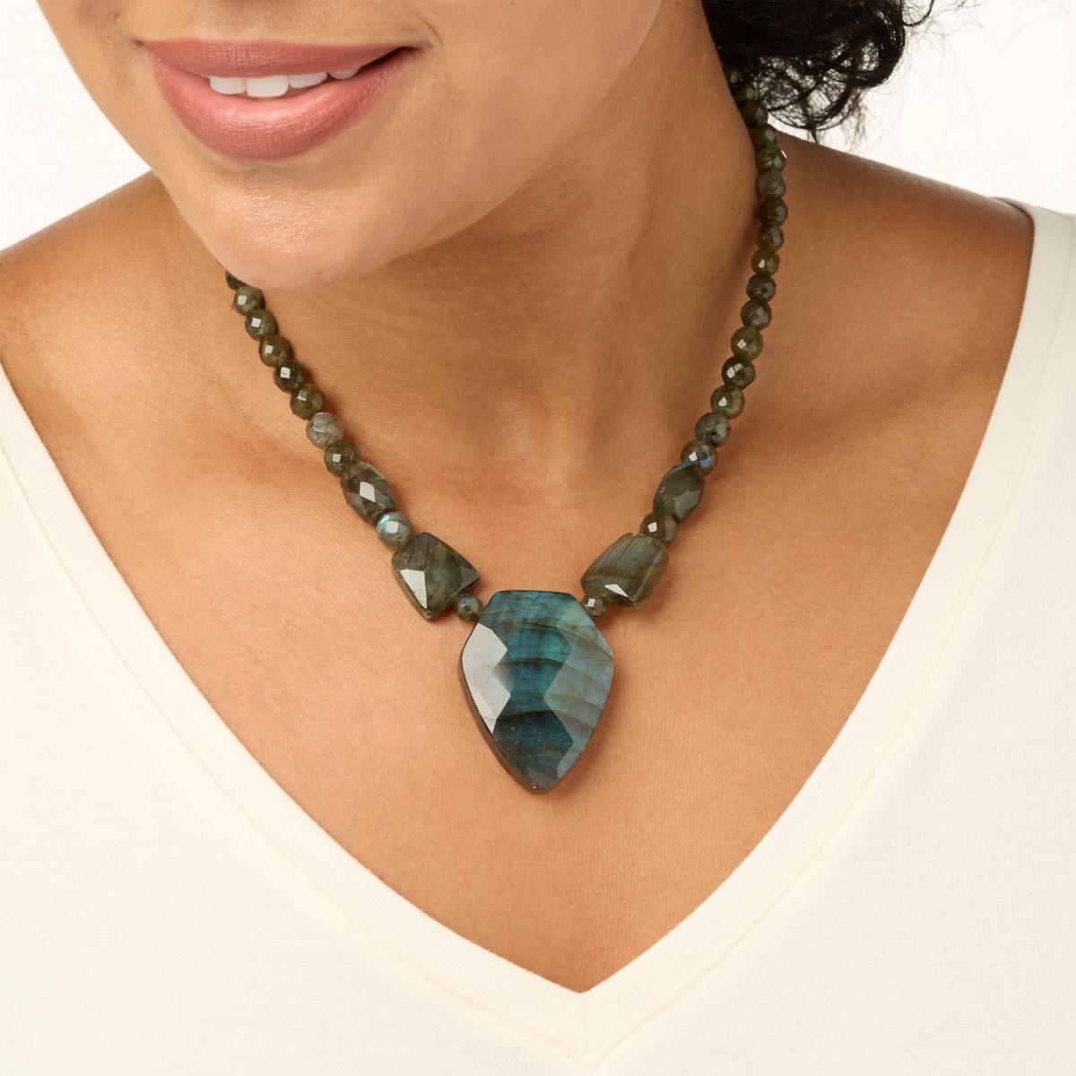 Labradorite Statement Necklace-NJ (CLC-LBD-12-7)