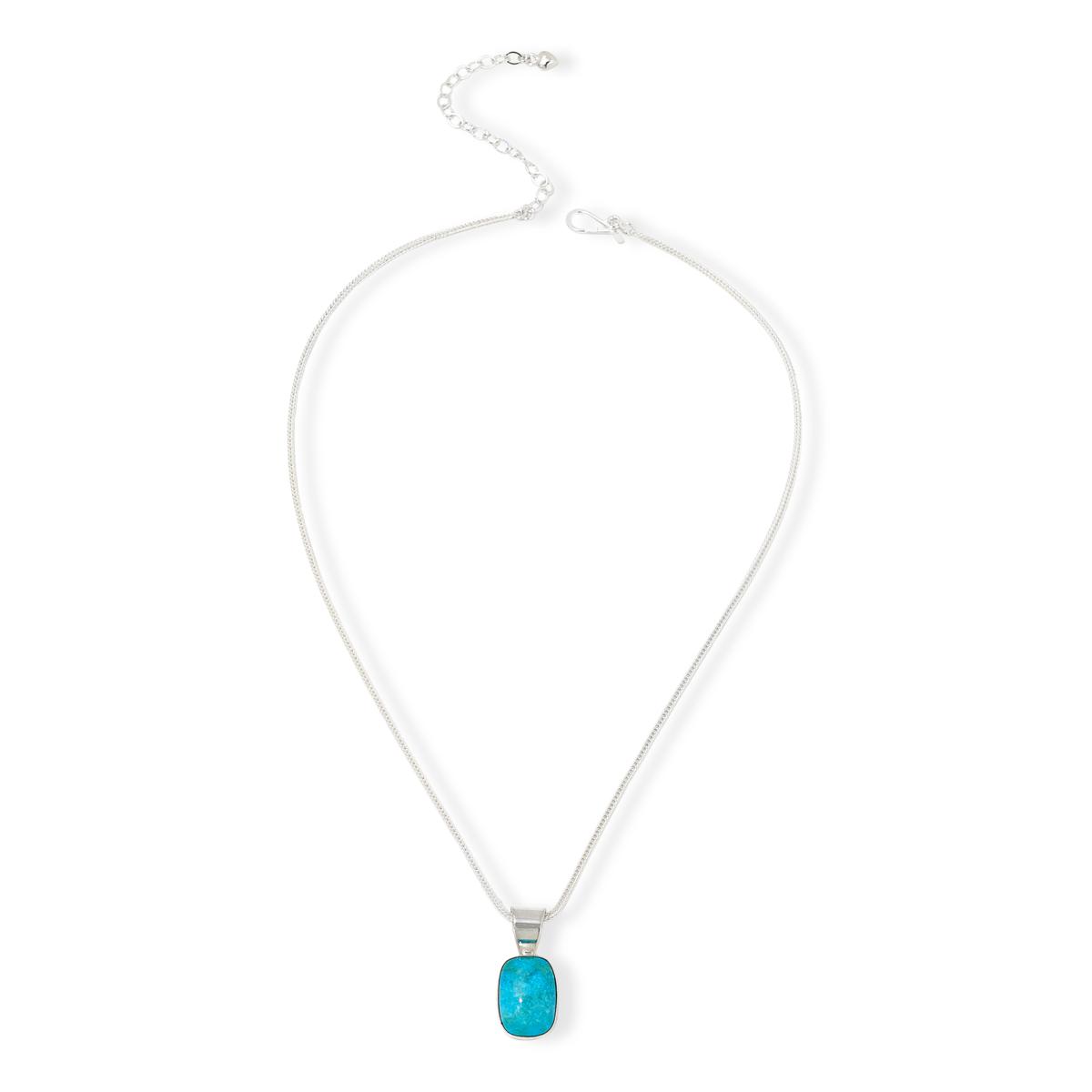 Jay King Sterling Silver Maidenhair Turquoise Pendant with