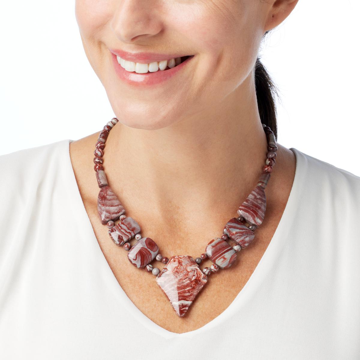 ❁Ma❁ Jay King Sterling Silver Multicolor Crazy Lace Quartzite