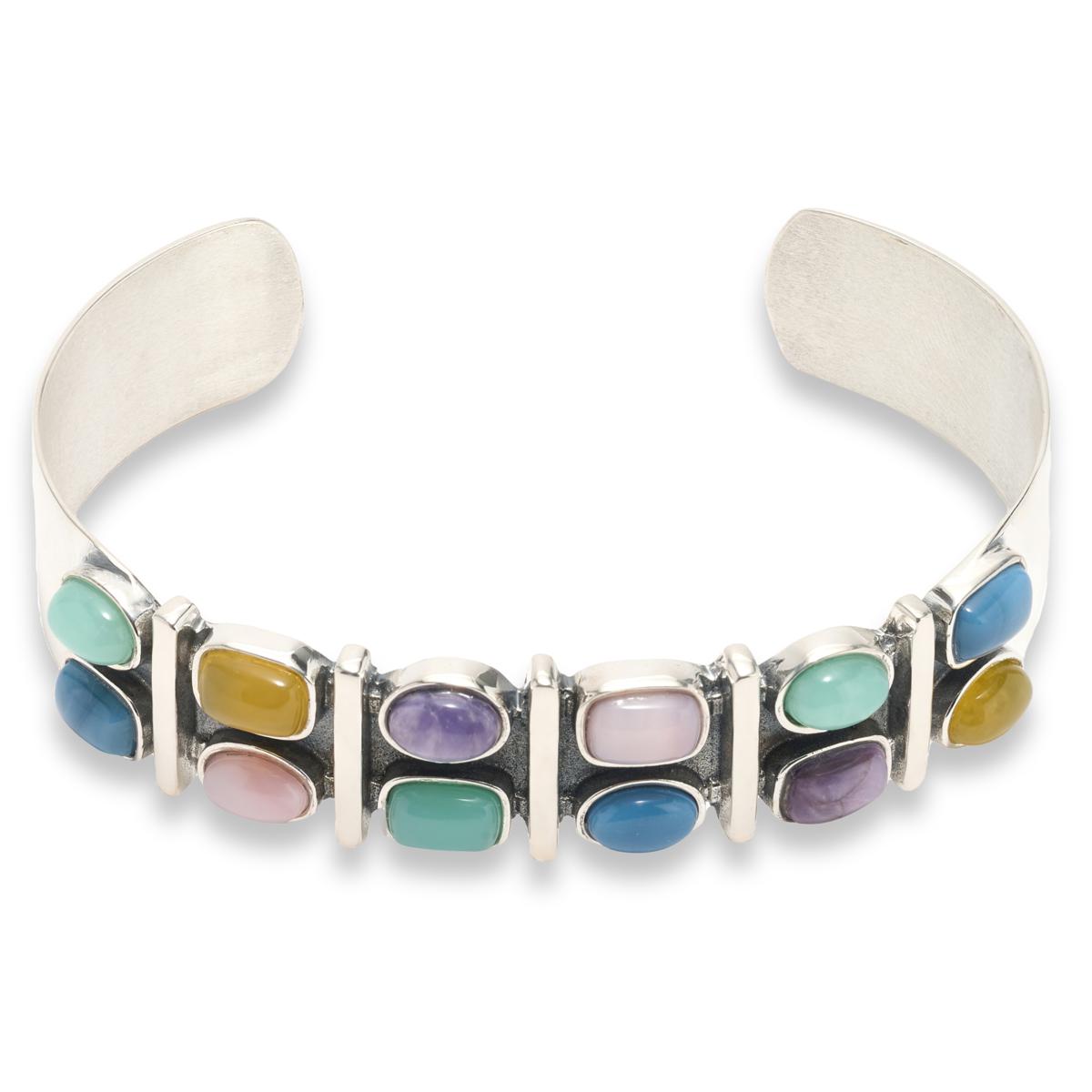 Jay King Sterling Silver Multicolor Multi-Opal Cuff Bracelet | HSN