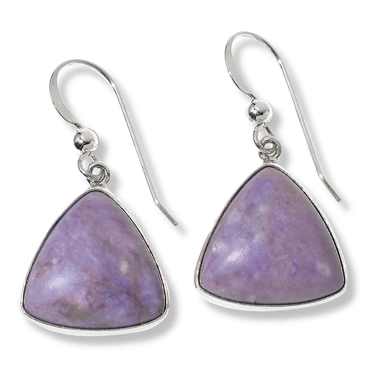 Purple Opal Square Silver Drop popular Earrings