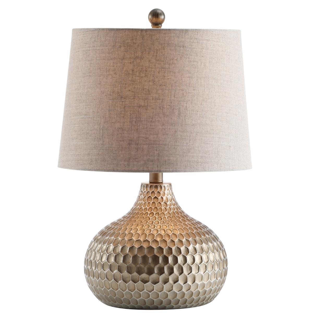 JONATHAN Y Antique Brown Bates 22" Honeycomb LED Table Lamp