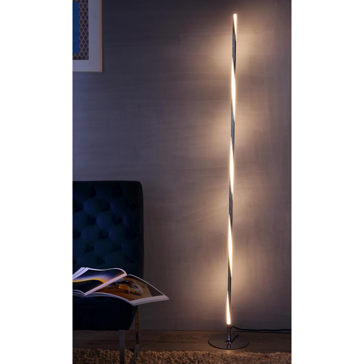 Jonathan Y Chrome Pilar 63.75 LED Integrated Floor Lamp