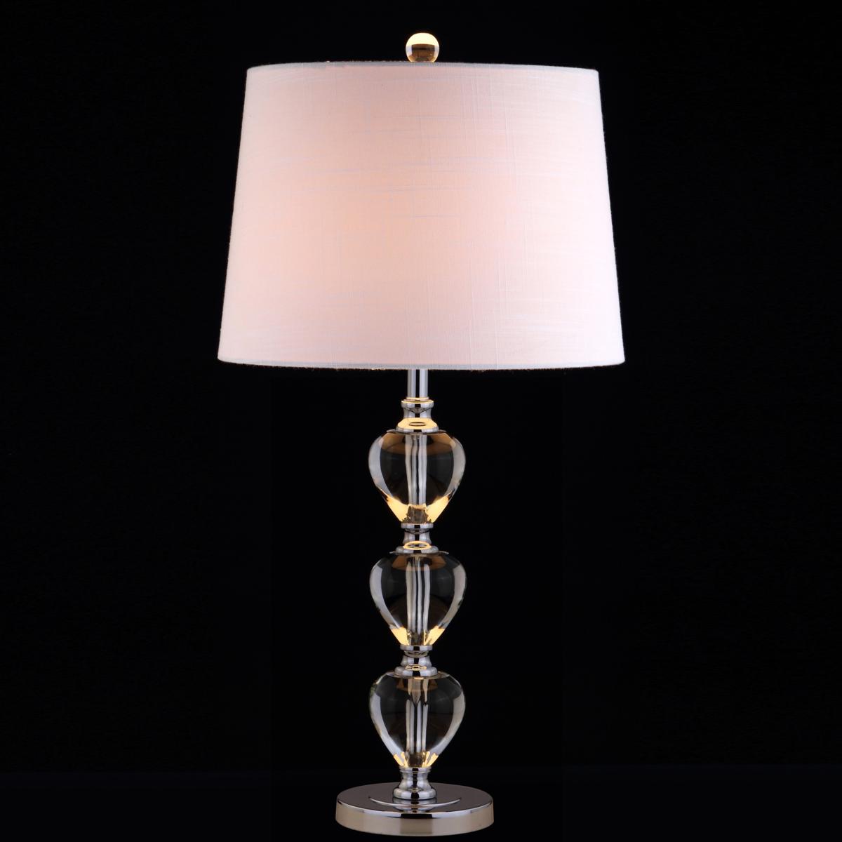 JONATHAN Y Clear Chrome Cole 27 Crystal LED Table Lamp - 8868870