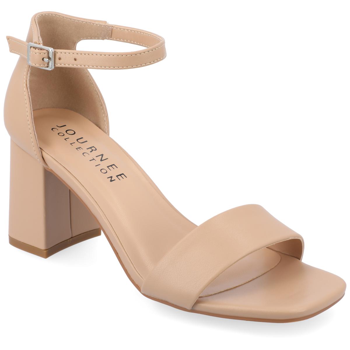 Wide width clearance nude block heels