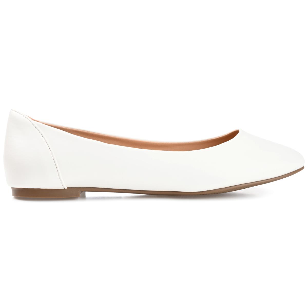 Kavn Flat | Women's Classic Flats | Journee Collection White Snake / 9