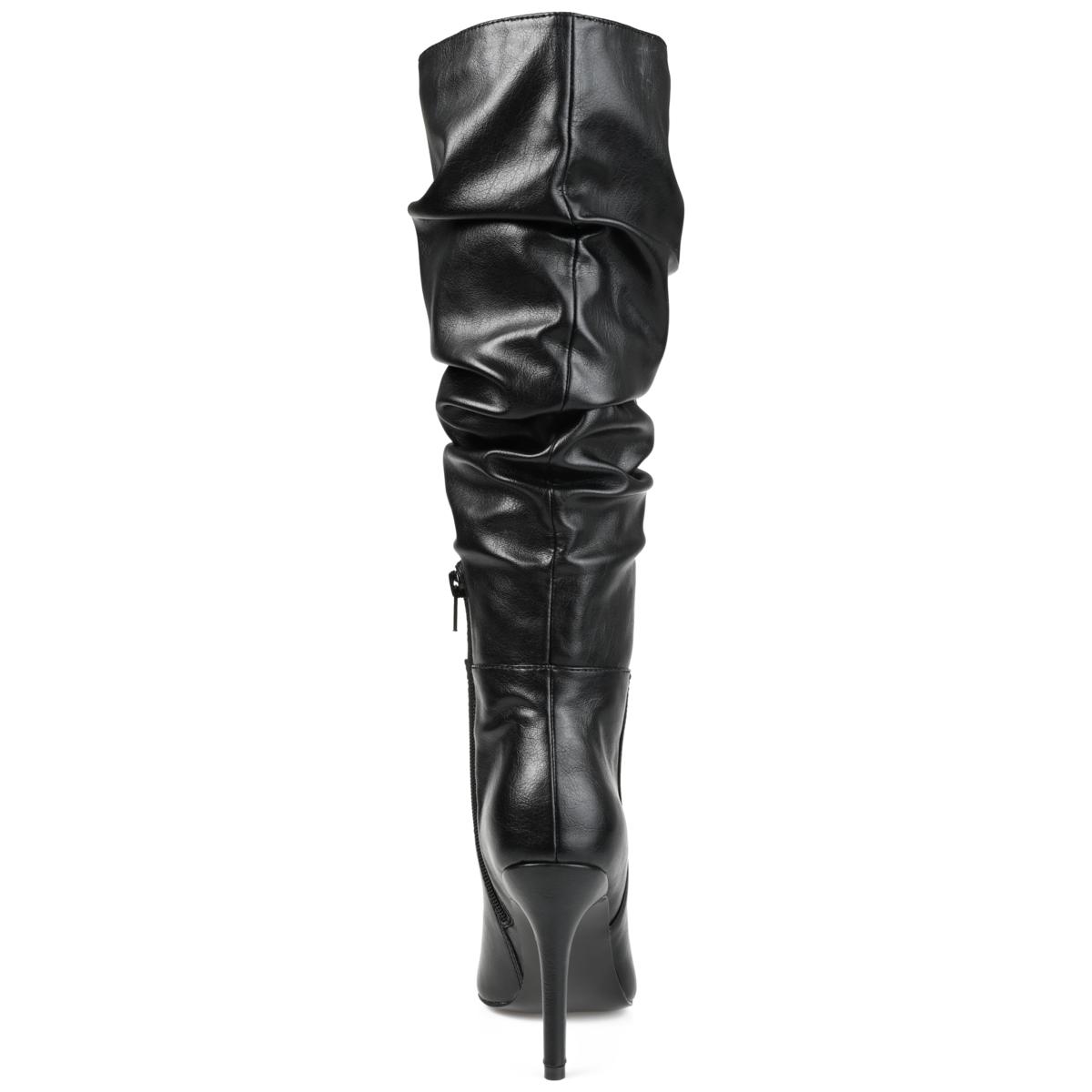 Vegan Patent Leather Thigh High Boots - Black | US 5 1/2