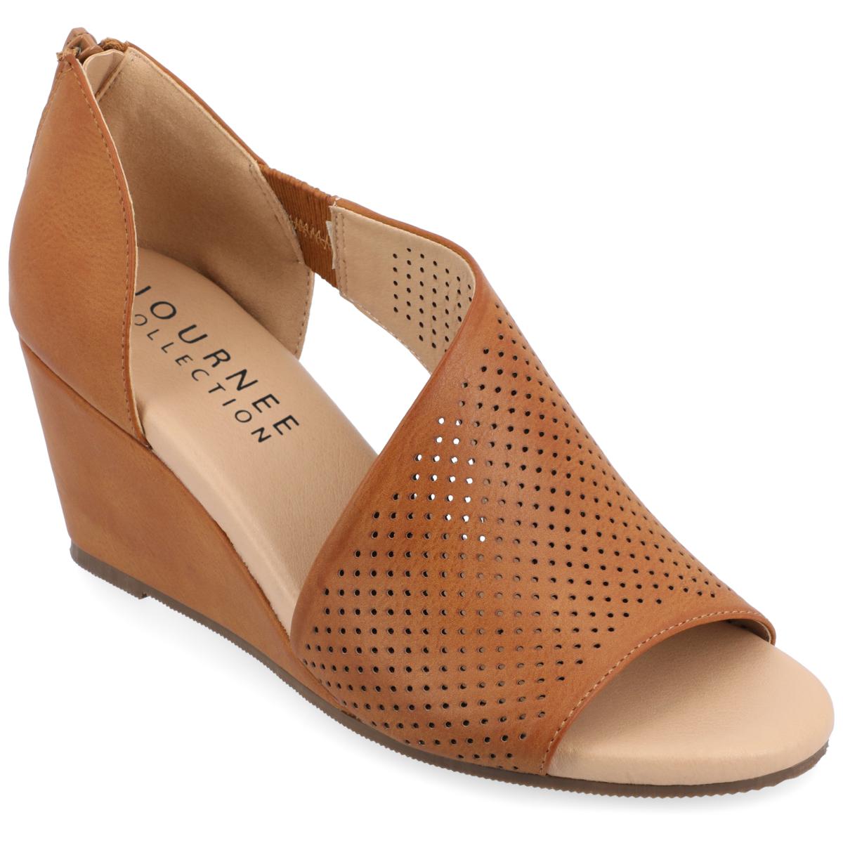 wide width peep toe wedge