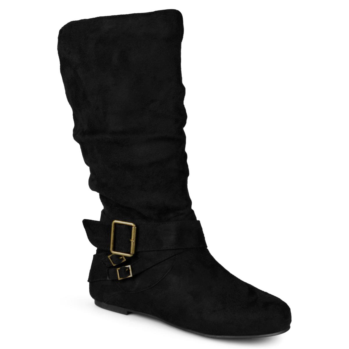 Black flat slouch boots clearance womens