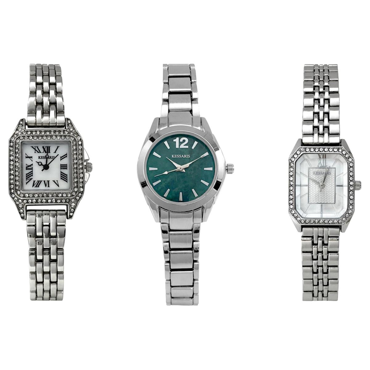 Kessaris Gold and Silver Ladies Watch Working Kessaris 3-Piece Goldtone Metal Watch Set | HSN main image 2